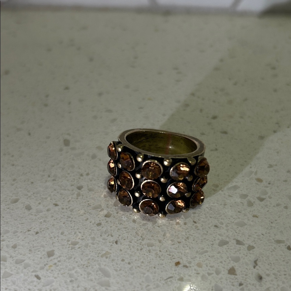 Elegant Brown Gemstone Ring